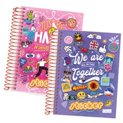 CADERNO UNIV STICKER 1 X 1 96 FLS