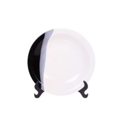 PRATO SOBREMESA 19CM PRETO/BCO