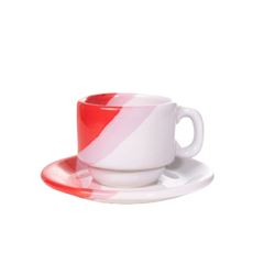 XICARA DE CHA COM PIRES VERM/BCO  0,17LT