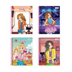 CADERNO EMILY 20X1 280 FLS COM ADESIVO