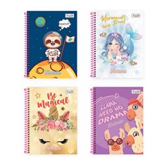 CADERNO FANTASIA 20X1 280FLS COM ADESIVO
