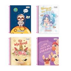 CADERNO FANTASIA 12X1 168FLS COM ADESIVO