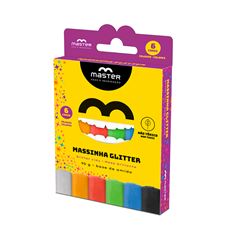MASSINHA AMIDO 6 CORES COM GLITTER 90G