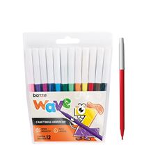 CANETINHA HIDROCOR PONTA FINA WAVE C/ 12