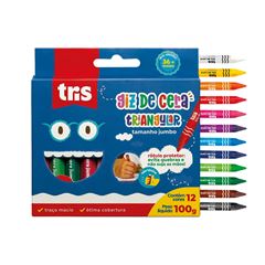 GIZ DE CERA TRIS JUMBO TRIANG 12 CORES