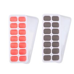 FORMA DE GELO SILICONE C/ TAMPA 14 CUBOS