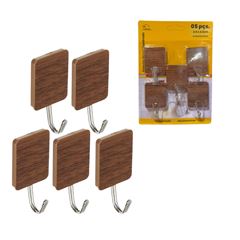 GANCHO WOOD QUADRADO 05PCS