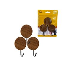 GANCHO WOOD REDONDO 03PCS