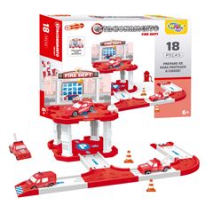 PISTA COM ESTACIONAMENTO CARRO FIRE DEPT