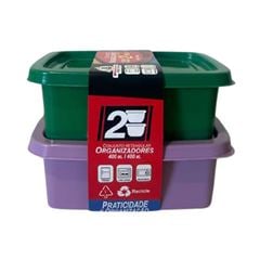 DUO DE POTES RETANGULAR 400 ML ECOWARE C