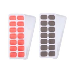 FORMA DE GELO SILICONE C/ TAMPA 14 CUBOS